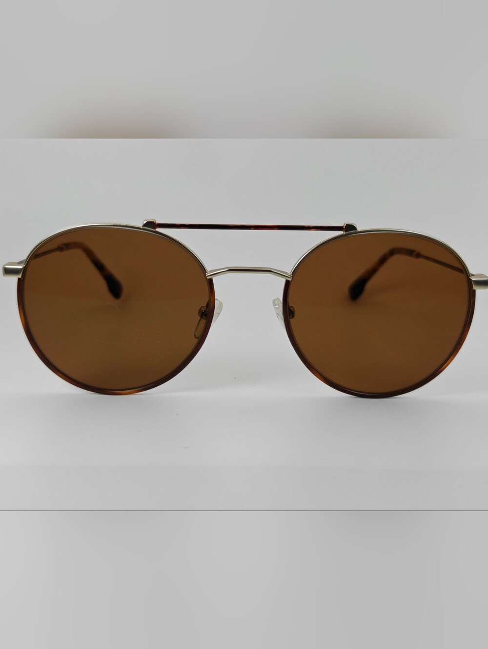Bebop.Brown Round Metal-Frame Sunglasses. Opthalmic